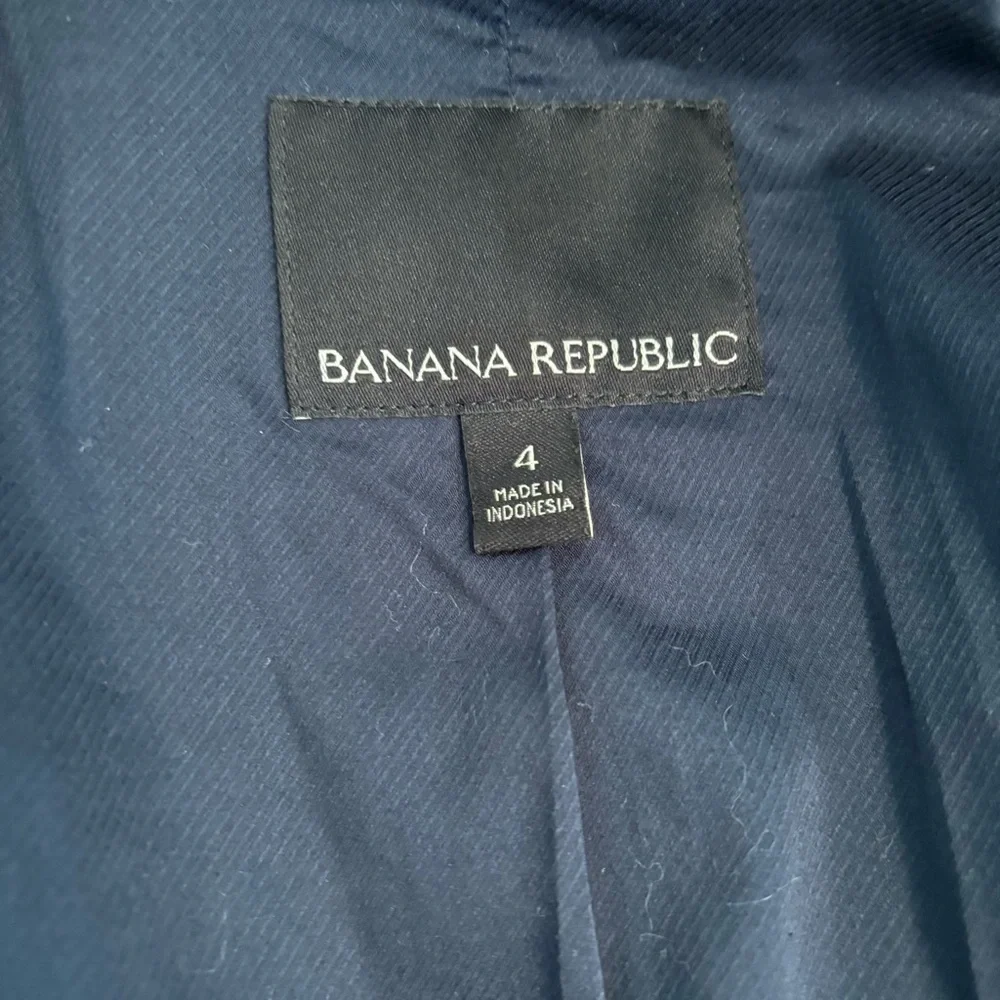 Banana Republic Blue Military Style Jacket/Blazer Size 4